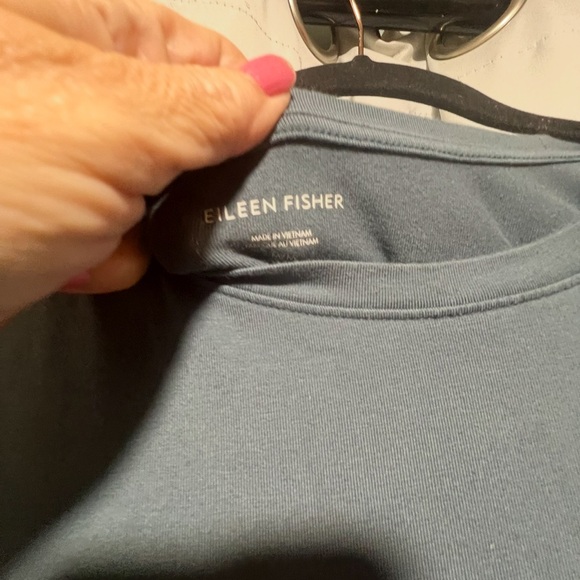 Eileen Fisher Slate Blue Organic Cotton Shift Dress Medium - Picture 2 of 5